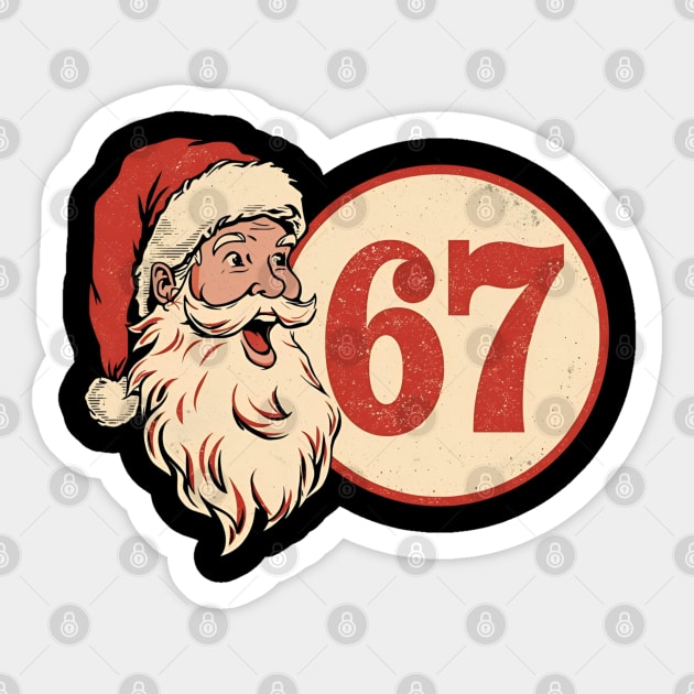 Grunge Santa 67 Speech Bubble Retro Christmas Sticker by Ink Lines